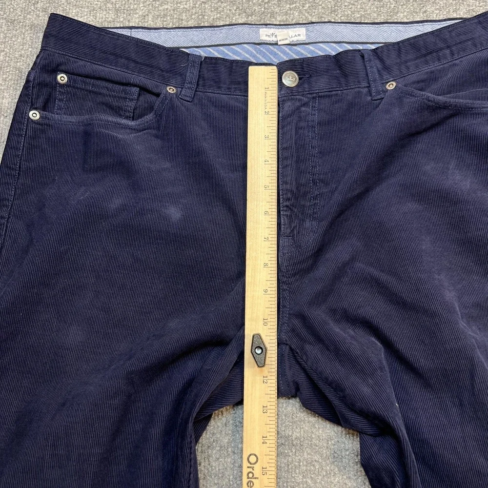 Peter Millar Pants Mens 38 Blue Corduroy Chino Regular Fit 5 Pocket Casual